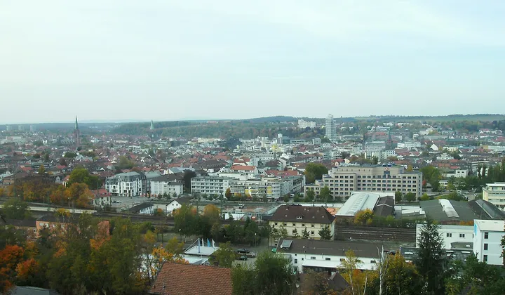 Evening cityscape of Kaiserslautern